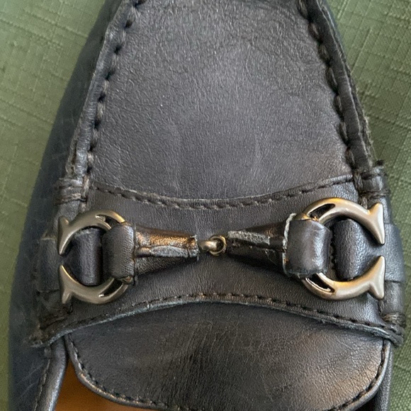 Etienne Aigner Elsie Sz 7 Navy Dark Blue Snaffle Bit Loafer Flat Slip On - Picture 4 of 12